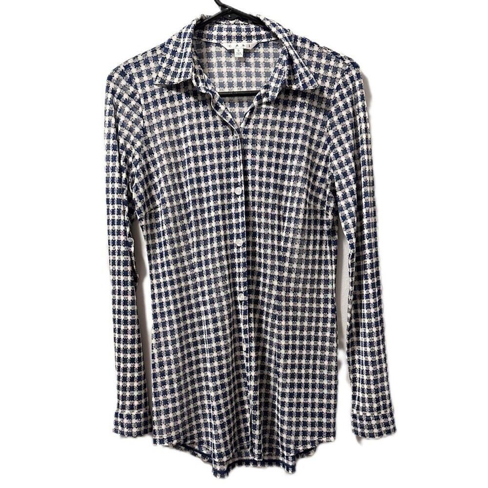 CAbi button shirt semi sheer blue small